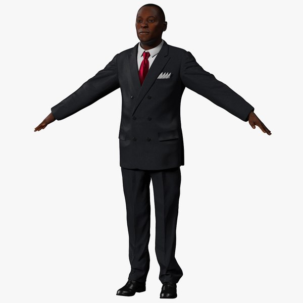 3d max businessman african american hair