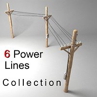 Power Line Textured Wiring Wire Street Town Detail Low Prop