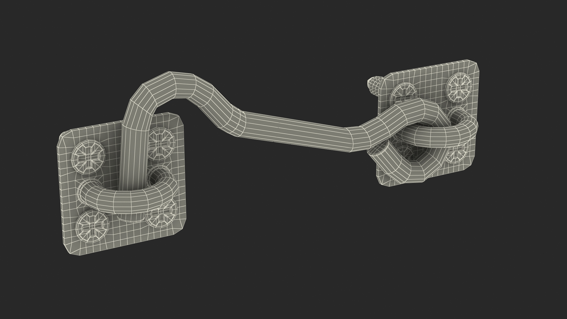 Privacy Hook and Eye Latch 3D model
