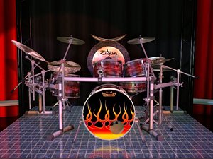 3d dark kit drum sets model