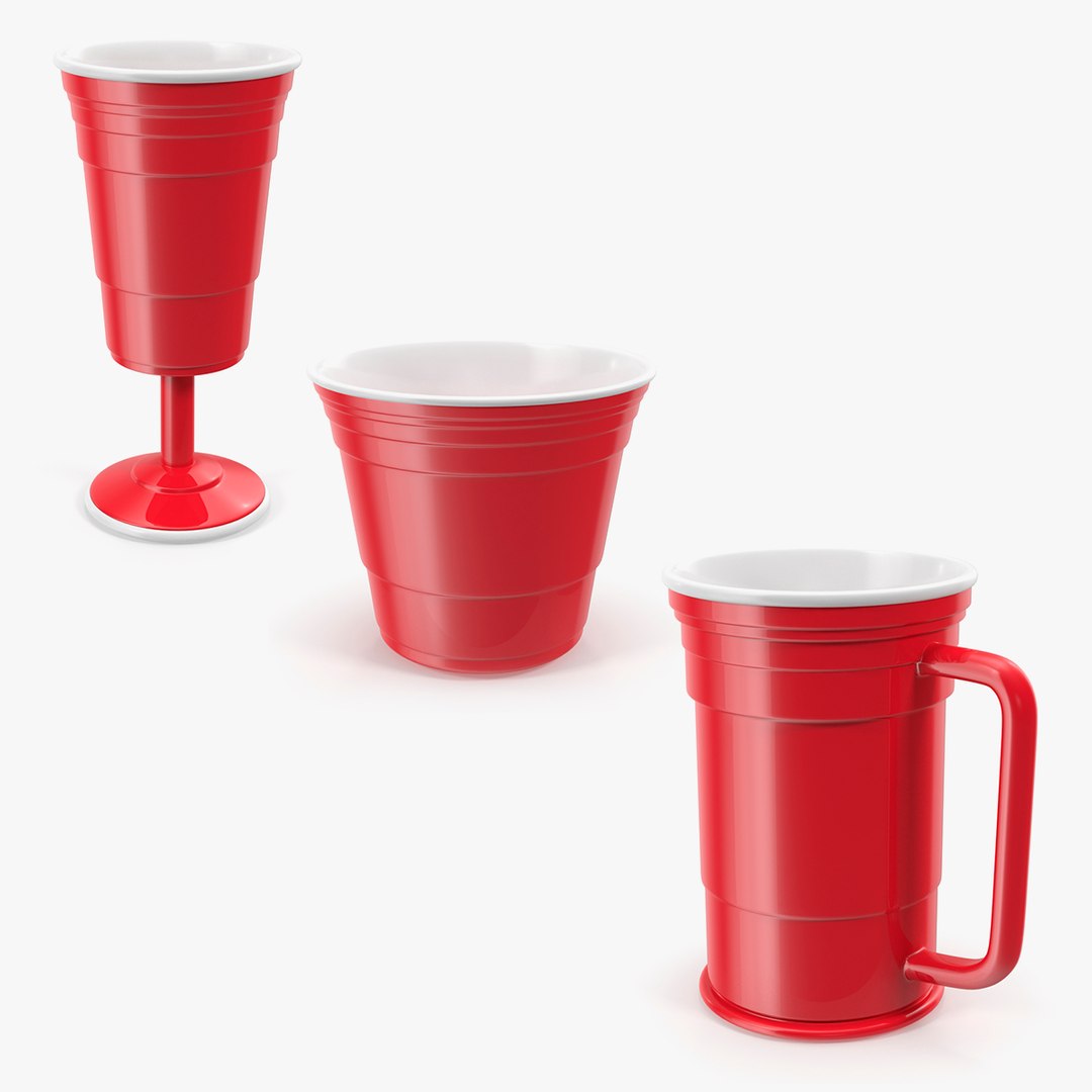 Plastic Cups Collection 3D model preview