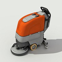Walk Behind Scrubber Drier - Low Poly