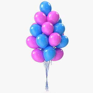 3D Pink Blue Balloons