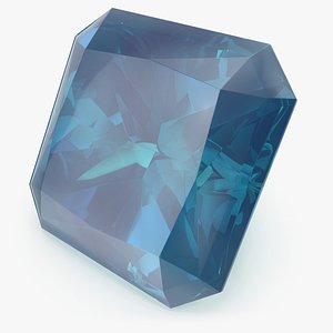 3D Radiant Cut Aquamarine