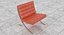 Knoll Orange Leather Barcelona Chair