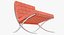 Knoll Orange Leather Barcelona Chair