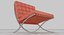 Knoll Orange Leather Barcelona Chair