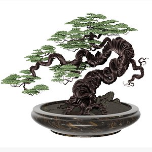 3D Bonsai tree copper wire model