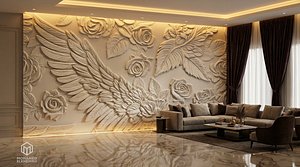 modern panel wall decor set relief stl mural CNC 282