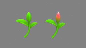Cartoon sprout Low-poly 3D model 3D model