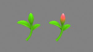 Cartoon sprout Low-poly 3D model