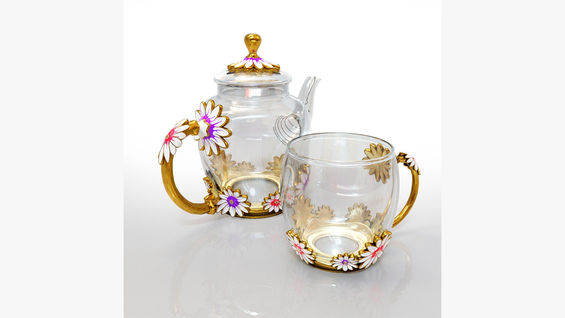 Handmade Tea Set Collection Model TurboSquid 1956077