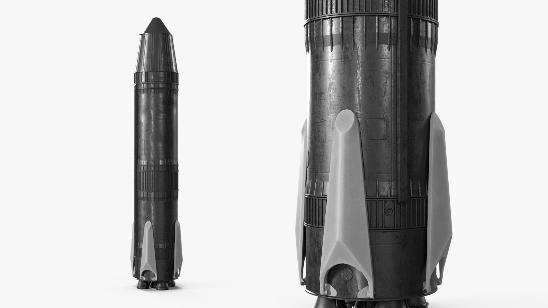 3D Model Next Generation Space Rocket Black Rigged - TurboSquid 2329734