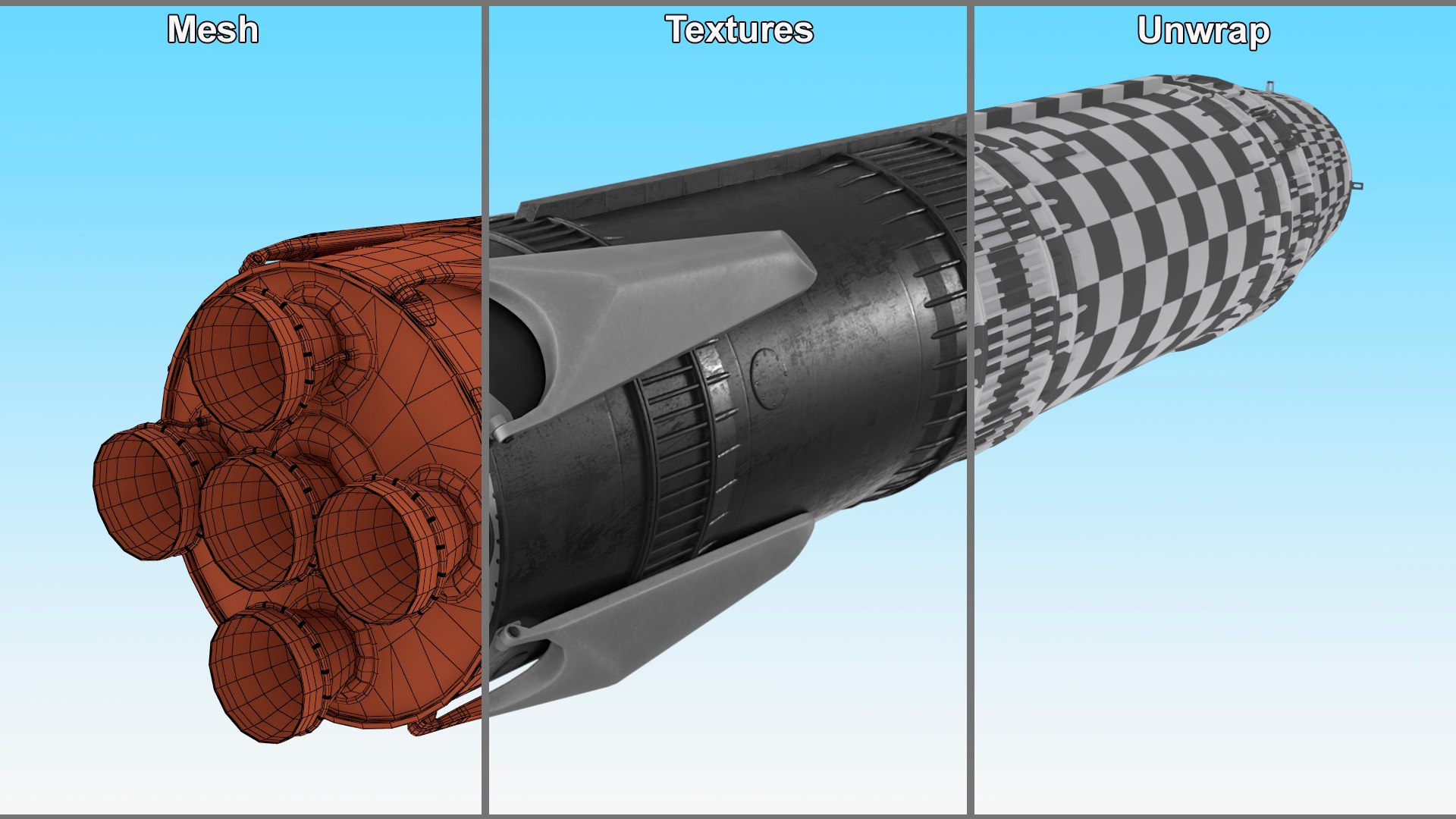 3D Model Next Generation Space Rocket Black Rigged - TurboSquid 2329734