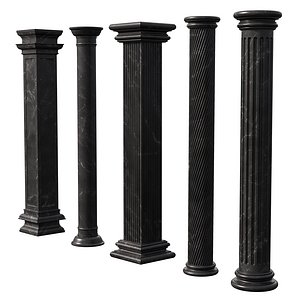 3D model Marble Quintet Columns with Classic Design 5