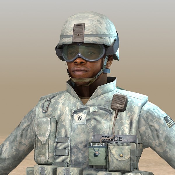 3d model soldiers m16 m4