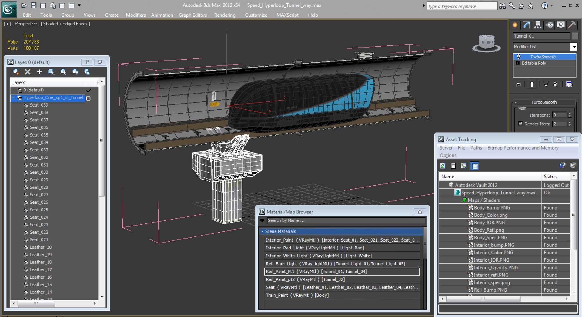 Speed hyperloop tunnel section 3D model - TurboSquid 1292140