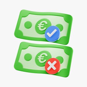 Banknote Euro Success Cancel Icon Mini Pack