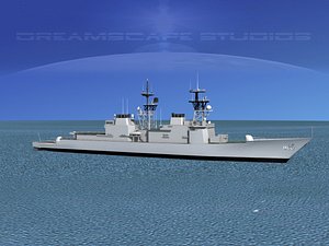 destroyers class spruance 3d max