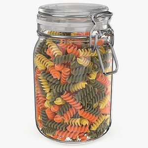 Tri Color Spiral Pasta Jar