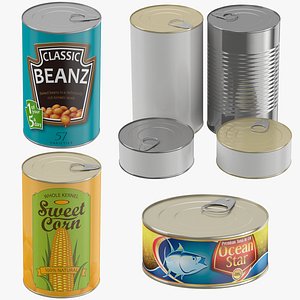 3D tin canned corn