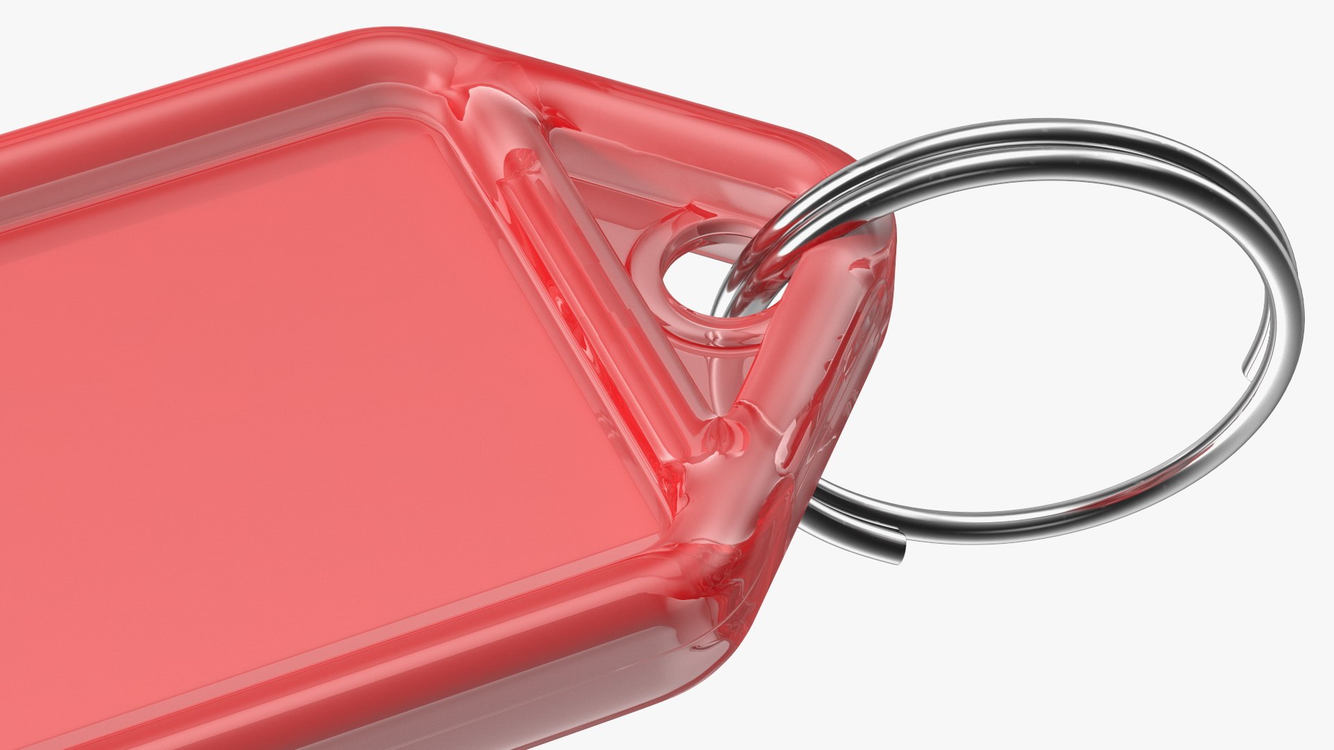 3D Kevron Clear Plastic Key Tag Red TurboSquid 1781665