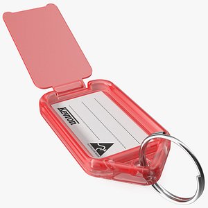 3D Kevron Clear Plastic Key Tag Red