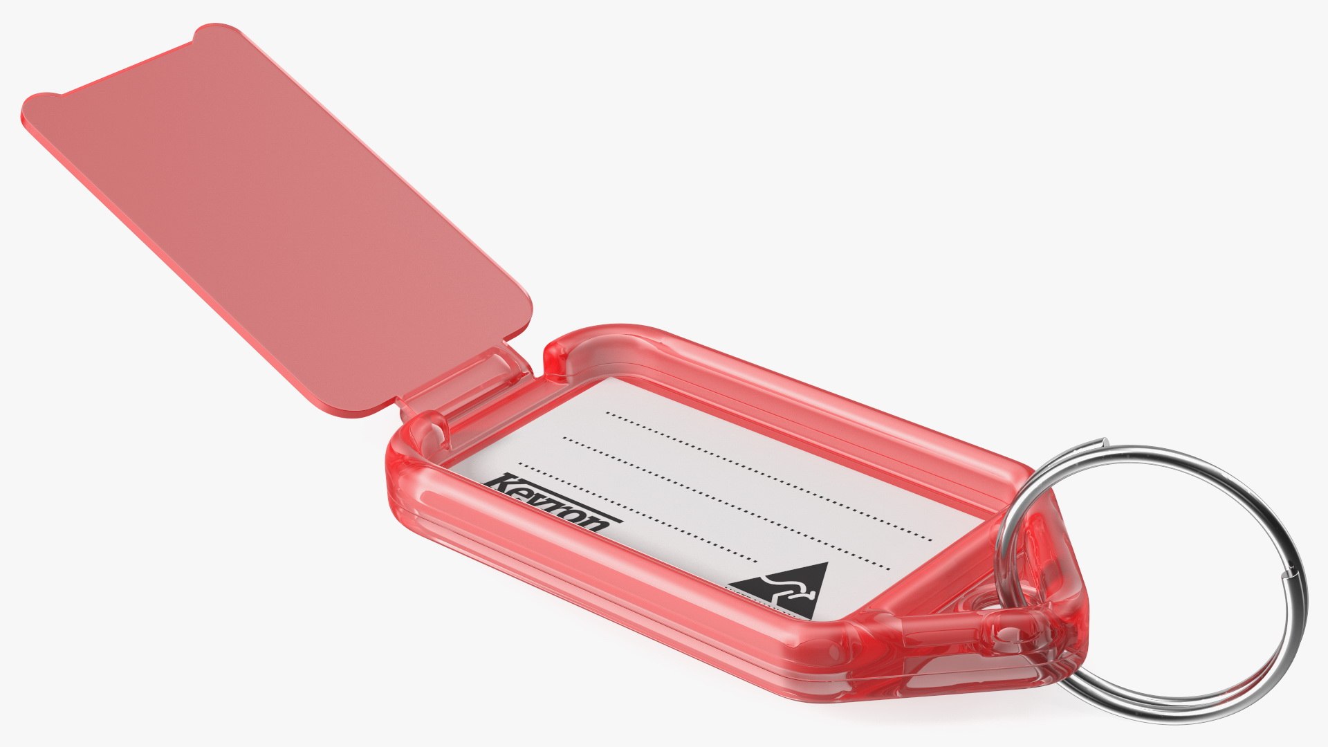 3D Kevron Clear Plastic Key Tag Red TurboSquid 1781665