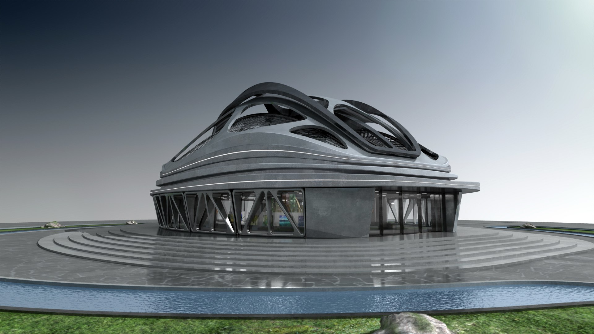 Futuristic Building 04 3D - TurboSquid 2040494