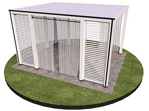 3D Modern pergola patio sunshade gazebo