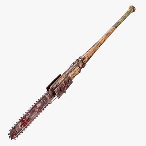 Baseball Bat with Chainsaw 3D model