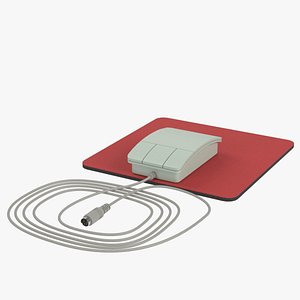3D model Vintage 3-Button Computer Mouse