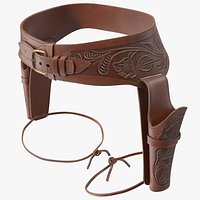 Leather Double Gun Belt