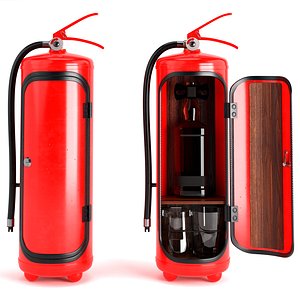 3D Kanistroff fire extinguisher mini bar model