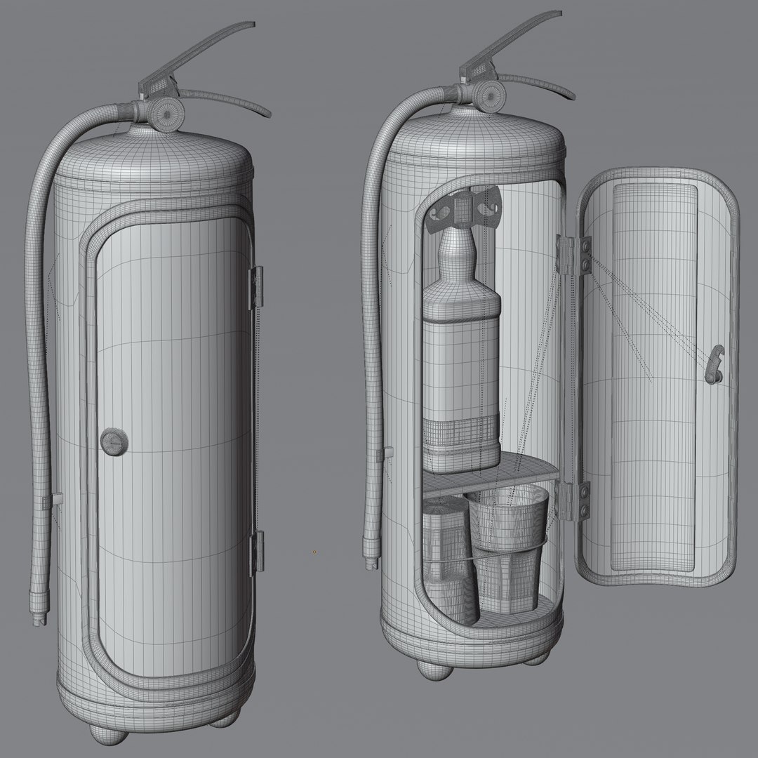 3D Kanistroff Fire Extinguisher Mini Bar Model - TurboSquid 1912746