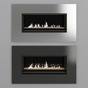 3D fireplace modern model