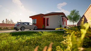 Bungalow House Model 3D model
