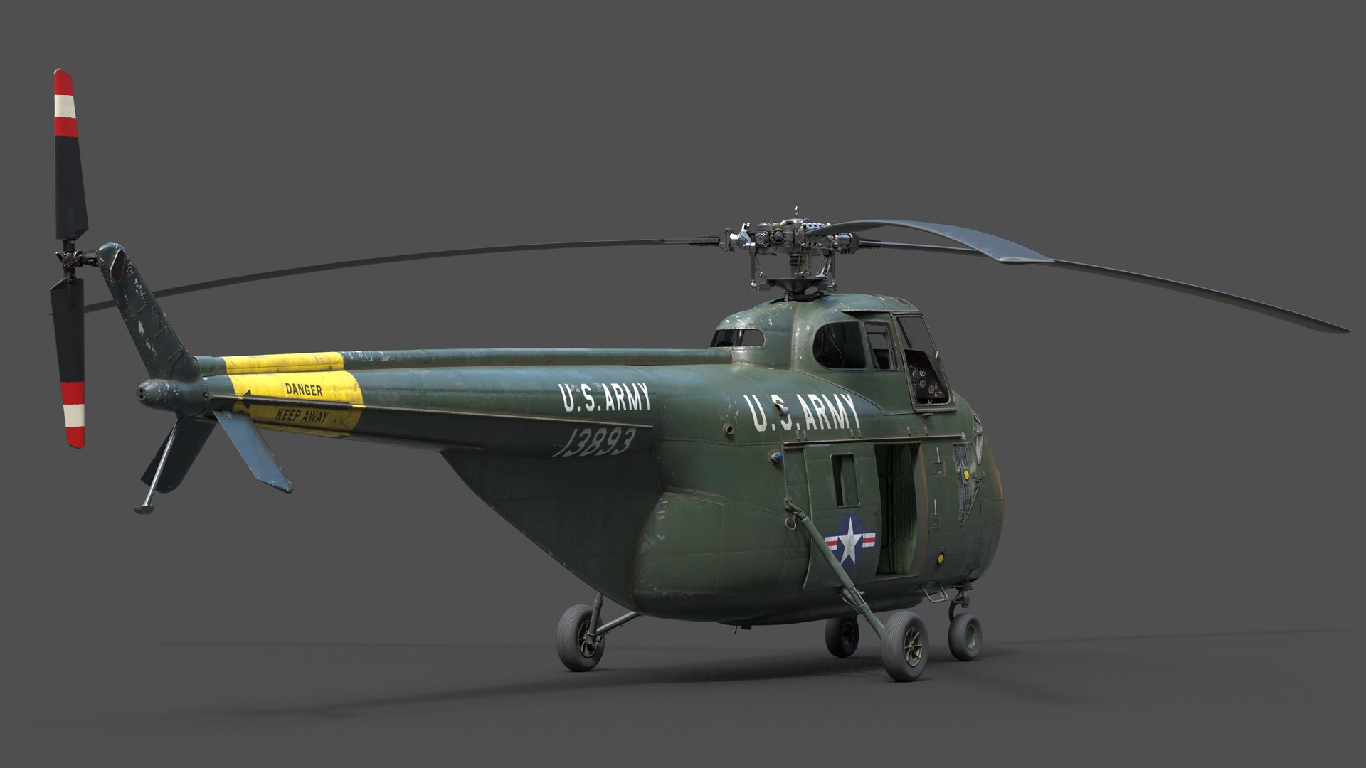 Sikorsky H19 Chickasaw Helicopter PBR 3D Model TurboSquid 1754537