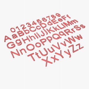 3D Alphabet glass 7 model