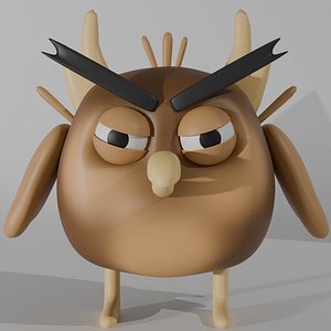 Playful Cartoon Owl 3D