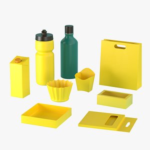 Containers Boxes Packages Bags Collection 3D model