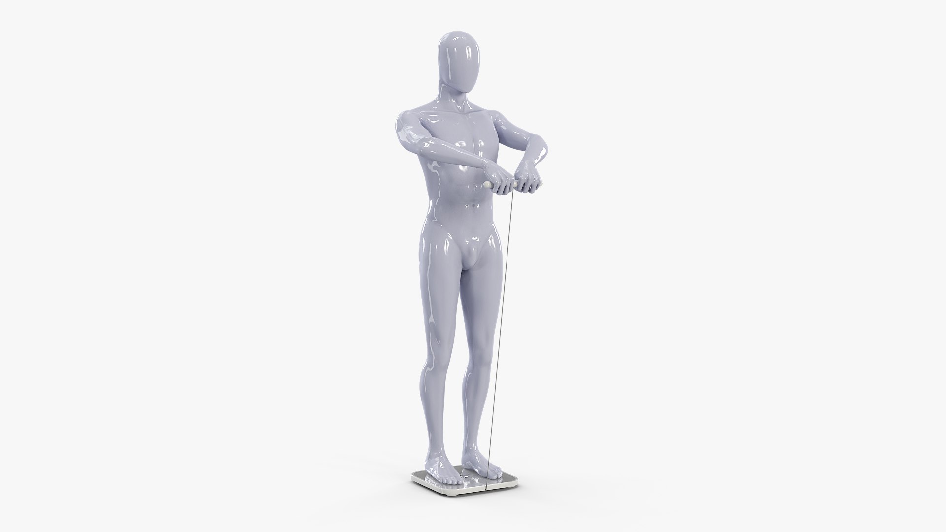 Minimalist Fitness Weight Scale White With Mannequin 3D model preview