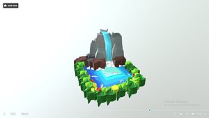 water waterfall nature 3D model