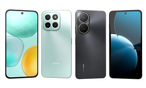 3D Huawei Nova Y73 Black And Honor X6c Green model