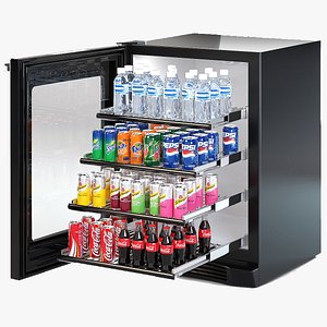 Refrigerator with drinks