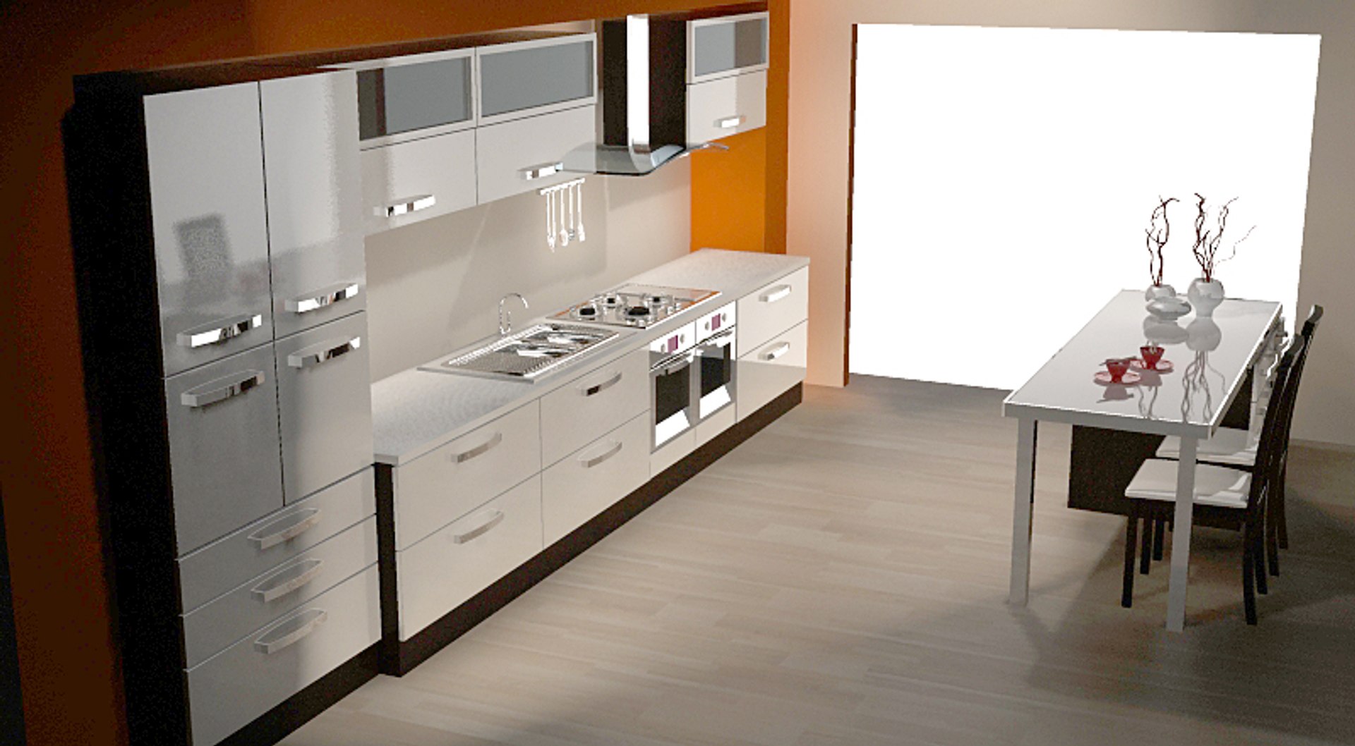 3d modern kitchen modular