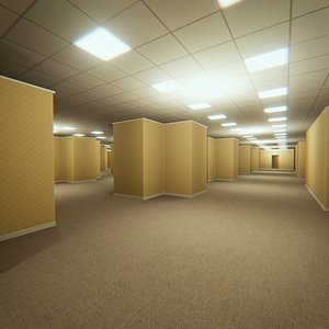 The Backrooms - Blender EEVEE 3D model Low-poly 3D model