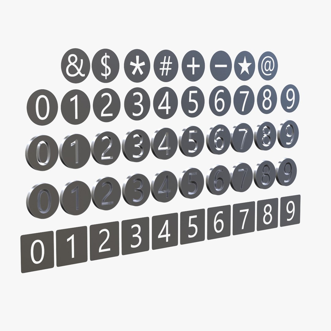 3D model numbers characters - TurboSquid 1188894