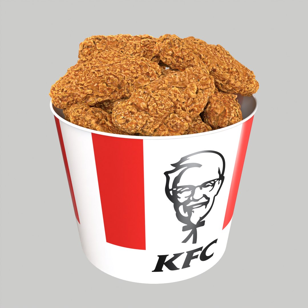 3D KFC 12 Unique Chicken Wings Bucket TurboSquid 2111595