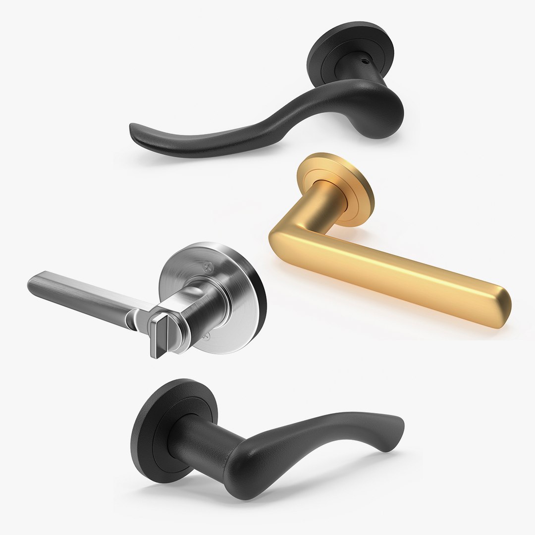 Door Handles Collection 2 3D model preview
